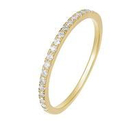 Zakk Eternity Ring Damen Ewigkeitsringe Vorsteckring Schmal Silber 925 Zirkonia Gelbgold Vergoldung Verlobungsringe Eheringe Trauringe Memoire Ring(Gelbgold,55 (17.5))