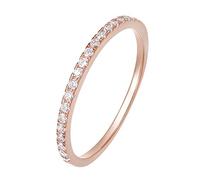 Zakk Eternity Ring Damen Ewigkeitsringe Vorsteckring Schmal Silber 925 Zirkonia Roségold Vergoldung Verlobungsringe Eheringe Trauringe Memoire Ring(Roségold,46 (14.6))