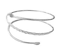 zalati Armkette Armmanschette Armbinde Armband Armband für griechisch-römischen filigranen Spiralwirbel Boho Obermanschette - Silber 9 cm/ 3,5 Zoll