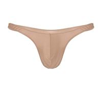 Zaldita Herren Glänzend String Tanga Low Rise Slips Stretch Bikini Briefs T-Back Micro Tanga G-String Unterwäsche Reizwäsche Schwimmen Kaffee XXL