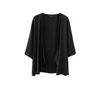 ZANZEA Kimono Damen Strand Kurz Cardigan Sommer Boho 3/4 Arm Strickjacke Strand Cover Up Große Größen Strandponcho Oversize Cardigan B-Schwarz 5XL