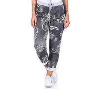 ZARMEXX Damen Sweatpants Baggy Boyfriend Sommerhose Sport All-Over Print One Size Muster 18 One Size (36-40)