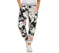 ZARMEXX Damen Sweatpants Baggy Hose Boyfriend Freizeithose Sporthose All-Over Roses Print One Size (floral3, One Size)