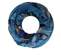 zarolo Damen Loop Schal Bubble mehrfarbig, Schlauchschal dünn, Halstuch bunt mehrfarbig, Rundschal Tücher Farbverlauf Bunt leicht