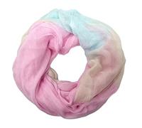 Damen Loop Schal, Schlauchschal dünn, Halstuch, Rundschal Tücher Farbverlauf Aquarell 100% weiche Viskose