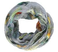 zarolo Damen Loop Schal, Schlauchschal dünn, Halstuch, Rundschal Tücher Schal/Schlauchschal mit Ornament mehrfarbig, leicht & seidig