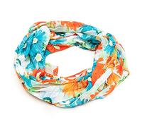 zarolo Damen Loop Schal, Schlauchschal dünn, Halstuch, Rundschal Tücher Schal/Schlauchschal mit Ornament mehrfarbig, leicht & seidig