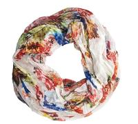 zarolo Damen Loop Schal, Schlauchschal dünn, Halstuch, Rundschal Tücher Schal/Schlauchschal mit Ornament mehrfarbig, leicht & seidig