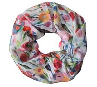 zarolo Damen Loop Schal, Schlauchschal mit Blumen, dünnes Sommer Halstuch, leichter Rundschal Tücher aus weicher Viskose/Baumwolle