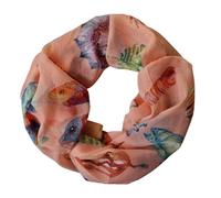 zarolo Damen Loop Schal, Schlauchschal mit Muscheln, Seestern dünnes Halstuch, leichter Rundschal Tücher aus weicher Viskose/Baumwolle