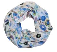 zarolo Damen Loop Schal, Sommer Schlauchschal mit Blumen,dünnes Halstuch, leichter Rundschal Tücher aus weicher Viskose/Baumwolle
