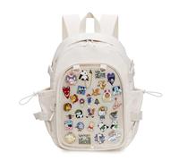 ZAROXOXS Kawaii Ita Bag Rucksack mit Pins Display, 03-Beige, 11.8 x 7.9 x 17.7 inches