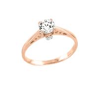 Zarter Damenring aus Rotgold 585, mit Zirkonia Swarovski 18,5 mm (58) Karatov