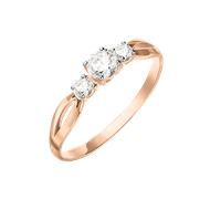 Zarter Damenring aus Rotgold 585, mit Zirkonia Swarovski, Durchmesser des Mittelsteins ca. 5 mm 18,5 mm (58) Karatov