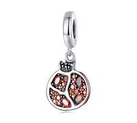 Zarter Granatapfel-Anhänger Charm 925 Sterling Silber Charm passt für Pandora Armband Halskette