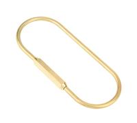 ZASCHMOY Messing-Karabinerhaken mit Schraubverschluss - Hochfester Schlüsselanhänger-Haken für Schlüssel, Flaschen und Heimwerker - Langlebiges Goldfarbenes Schlüsselanhänger-Zubehör (Landebahnform