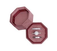 ZASTION BLUTETE Velvet 3 Slots Jewelry Ring Box Engagement Wedding Box Keepsake Box Bridal Photo Ring Triple Slots Octagon (Dusty Rose)