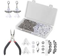 Zasvec Schutzengel Anhänger 50 Stück Schutzengel Selber Machen Set Schlüsselanhänger Engel Charme Perlenengel Anhänger Hochzeit Taufe Anhänger Engel Charme für DIY Hochzeit