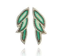 Zavana Lange Ohrringe aus Blättern für Damen, Boho-Ohrringe, Modeschmuck, handgefertigt für Frauen, Baumwolle