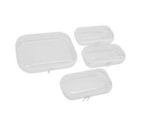 ZAWELIYO Hartschalen-Etui mit Reißverschluss, Großes Fassungsvermögen, Transparente Organizer-Tasche für Reise-Make-up, Toilettenartikel, Ladekabel, 3 Klein, 1 mittelgroß