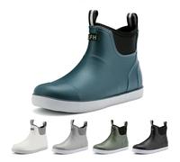 zaxunai Gummistiefel Herren Halbhoch Wasserdicht, Gefüttert Protective Anti-Rutsch Stiefeletten, Grundlegend PVC Chelsea-Stiefel