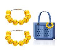Zayookey 2 Stück Sportanhänger für Bogg Bag Baseball Shaped Charms Bogg Taschenanhänger Baseball-Anhänger Taschenzubehör Strand Dekorativer Sommerdekoration für Handtasche (B)