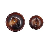 ZAZUZU 10/20 Stück 15/20 mm dunkelkaffeefarbene große Knöpfe aus echtem Horn, Anzug-Set, 100 % Büffelhorn-Knöpfe, 2 Löcher, runde Fischaugen-Knöpfe zum Basteln