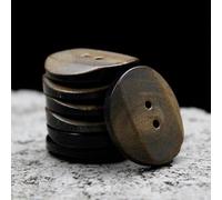 ZAZUZU 10 Stück 14/18/20/25/30 mm große Retro-Knöpfe aus echtem Horn Anzug-Set 100% Büffelhornknöpfe 2 Löcher runde Mantelknöpfe zum Basteln