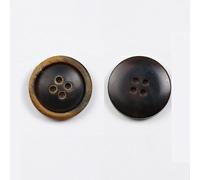 ZAZUZU 10 Stück 15/18/20/23/25 mm dünne Feuerkante große Anzugknöpfe aus echtem Horn Anzug-Set 100% Büffelhornknöpfe 4 Löcher runde Mantelknöpfe zum Basteln