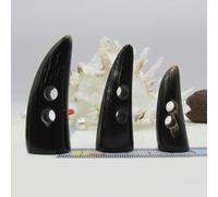 ZAZUZU Knebelknöpfe aus echtem Horn, groß, Olivenform, Büffelhorn, Mantelknöpfe zum Nähen, Stricken, Duffle, Trenchcoat, 30-65 mm, 3 Stück