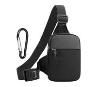 ZBHDEYG 1 Herren-Brusttasche, 1 Karabiner, Schulter-Crossbody-Tasche, Outdoor-Sport-Handytasche, Modische Wasserdichte Umhängetasche, Crossbody-Brusttasche, Geeignet Für Sport Und Reisen