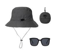 ZBHDEYG 1 Stück Fischerhut, Herren & Damen Regenhut wasserdicht, Herren Sonnenhut mit Sonnenbrille, Grau, Unisex, Eimerhut, Sommer, Outdoor
