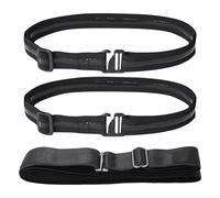 ZBHDEYG 3 Stück Elastischer Bund, Rutschfester Epoxid-Bund, Verstellbarer Befestigungsgurt, Unisex Hemd Halter, Schwarz, 100 cm, 125 cm