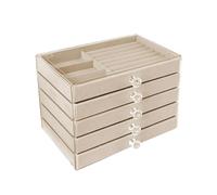 ZBIianxer Multifunktionale Schmuck Aufbewahrungsbox mit 5 Ebenen, mit Samt gefütterte Fächer, Heimdekoration, Zubehör Organizer, verstellbare Schmuck Aufbewahrungsvitrine