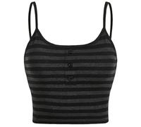 ZBJZUIMEI Damenweste Goth Punk Button Cami Top Frauen Sommer Y2k Kleidung Grunge High Street Ärmellose Spaghetti -Gurt Crop Streetwear-schwarz-s