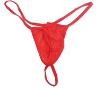 ZC8bdbd Herren G-String Tangas Netz-Unterwäsche Mikro T-Rücken Unterhose Slips Herren-Bikini Sexy Durchsichtige Spitzen-Unterwäsche, Rot/Ausflug, einfarbig (Getaway Solids), Einheitsgröße