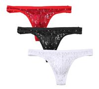 ZC8bdbd Herren-Spitzenunterwäsche, atmungsaktiv, sexy, Herren-Slip, Höschen, modische Unterhose, niedrige Taille, 3 Farben, X-Large