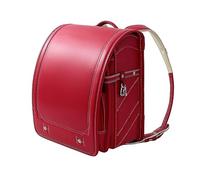 ZCBYBT Leichter Rucksack Ransel Randoseru PU Japanischer Kasten-Schultasche Mit Automatischem Verschluss,Rot,35 * 27 * 20cm