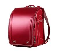 ZCBYBT Ransel Randoseru Große Kapazität Bookbag PU Leder Japanische Schultaschen Leichte Rucksack für Mädchen Jungen,Rot,36 * 27 * 23CM