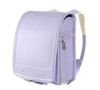 ZCBYBT Ransel Randoseru Leichte Bookbag One Touch Lock Japanische Schultaschen PU-Leder Große Kapazität Regenhülle Für Mädchen Jungen,Lila,27 * 19.5 * 35cm