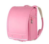 ZCBYBT Ransel Randoseru Leichte Bookbag One Touch Lock Japanische Schultaschen PU-Leder Große Kapazität Regenhülle Für Mädchen Jungen,Rosa,27 * 19.5 * 35cm