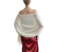 Zcbzbn Women's Cashmere Scarf and Shawls Wedding Shoulder Scarf Winter Autumn Women Blanket Soft Cashmere with Fringes for Women Blanket Shawls (Creme)