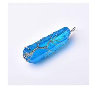 ZCCZJS 1 STÜCK Mode Natürlicher Aquamarin Baum des Lebens Anhänger Für Männer Frauen Handgemachte Halskette Schmuck Geschenk Reiki Heilstein Amulett TL412 (Farbe: Silber)