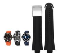 ZCCZJS 24 mm*12mm Lugend Gummi -Waterfach -Uhrband für Oris Armband Silikonuhr -Gurt aus Edelstahl Klaspeln