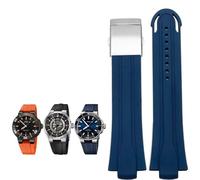 ZCCZJS 24 mm*12mm Lugend Gummi -Waterfach -Uhrband für Oris Armband Silikonuhr -Gurt aus Edelstahl Klaspeln