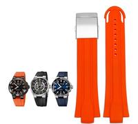 ZCCZJS 24 mm*12mm Lugend Gummi -Waterfach -Uhrband für Oris Armband Silikonuhr -Gurt aus Edelstahl Klaspeln