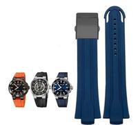 ZCCZJS 24 mm*12mm Lugend Gummi -Waterfach -Uhrband für Oris Armband Silikonuhr -Gurt aus Edelstahl Klaspeln
