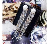 ZCCZJS Farbe übertriebene Lange Ohrringe für Frauen Strassstein Quasten Ohrringe Schmuck Geburtstag Geschenk