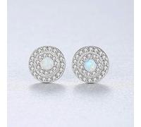 ZCCZJS Für Frauen feuern Sie Opal runde Form charmante Frauen nach Ohrring -Verlobungsschmuck nach Ohrring