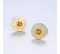 ZCCZJS Für Frauen feuern Sie Opal runde Form charmante Frauen nach Ohrring -Verlobungsschmuck nach Ohrring